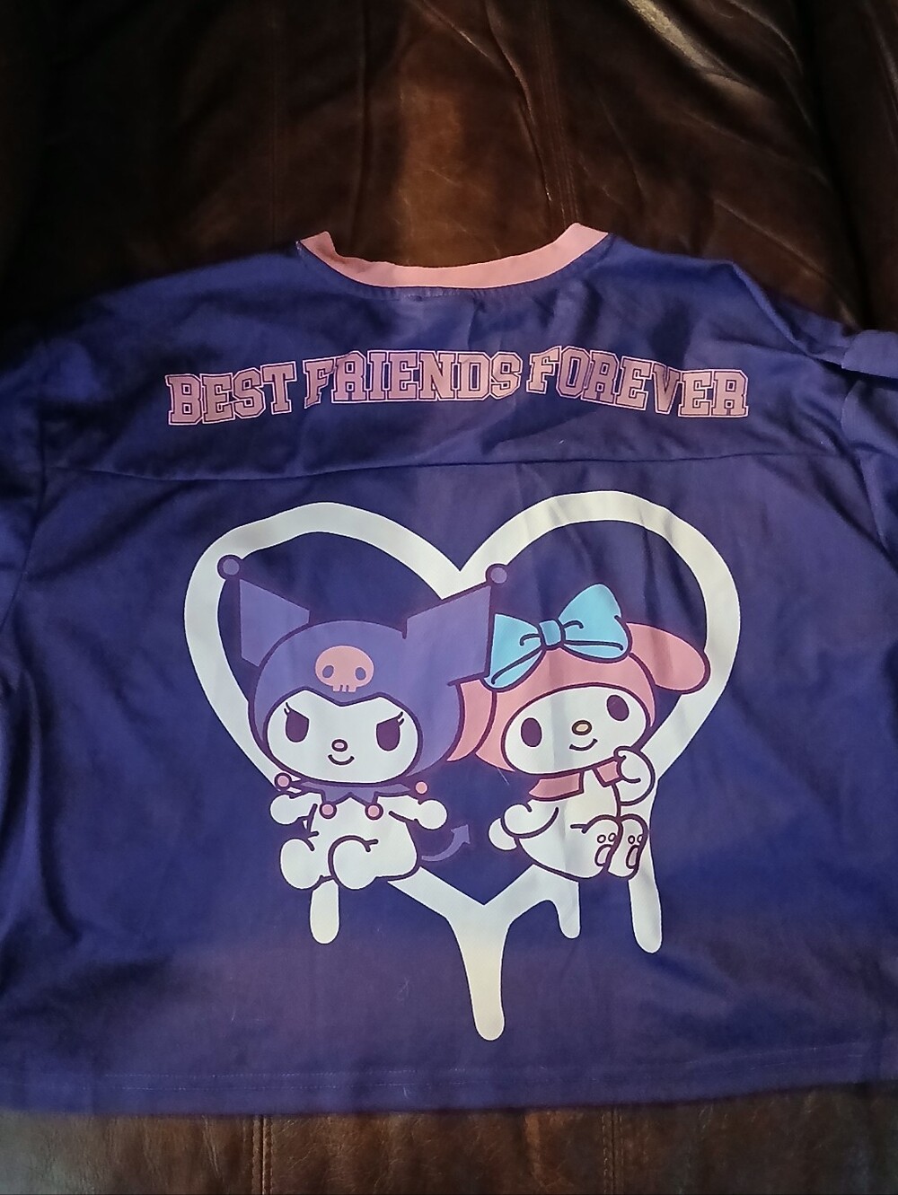 Sanrio My Melody & Kuromi Ringer Tee - Purple and Pink Size Medium